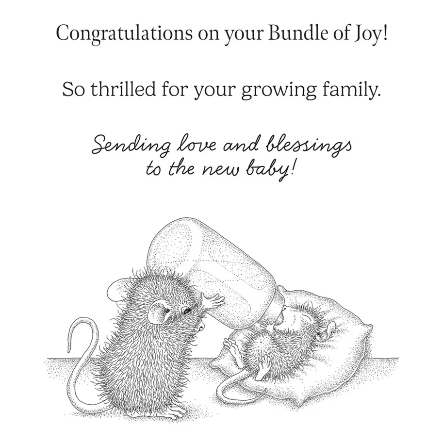 Spellbinders House-Mouse Bundle of Joy Cling Rubber Stamp Set
