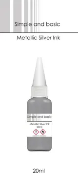 Simple and Basic Metallic Silver Ink 20ml
