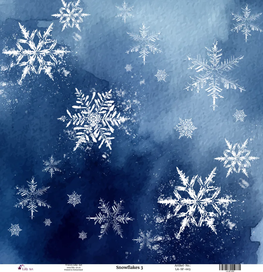 Lilly-Art Designpapier Snowflakes 3