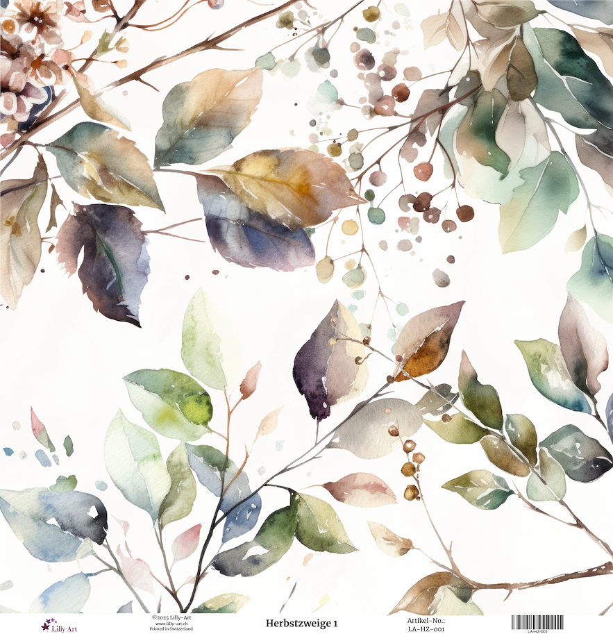 Lilly-Art Designpapier Herbstzweige 1