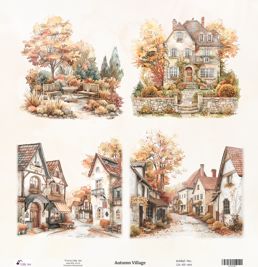Lilly-Art Designpapier Autumn Village