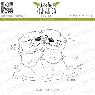 Lesia Zgharda Stamps "Otters in Love"