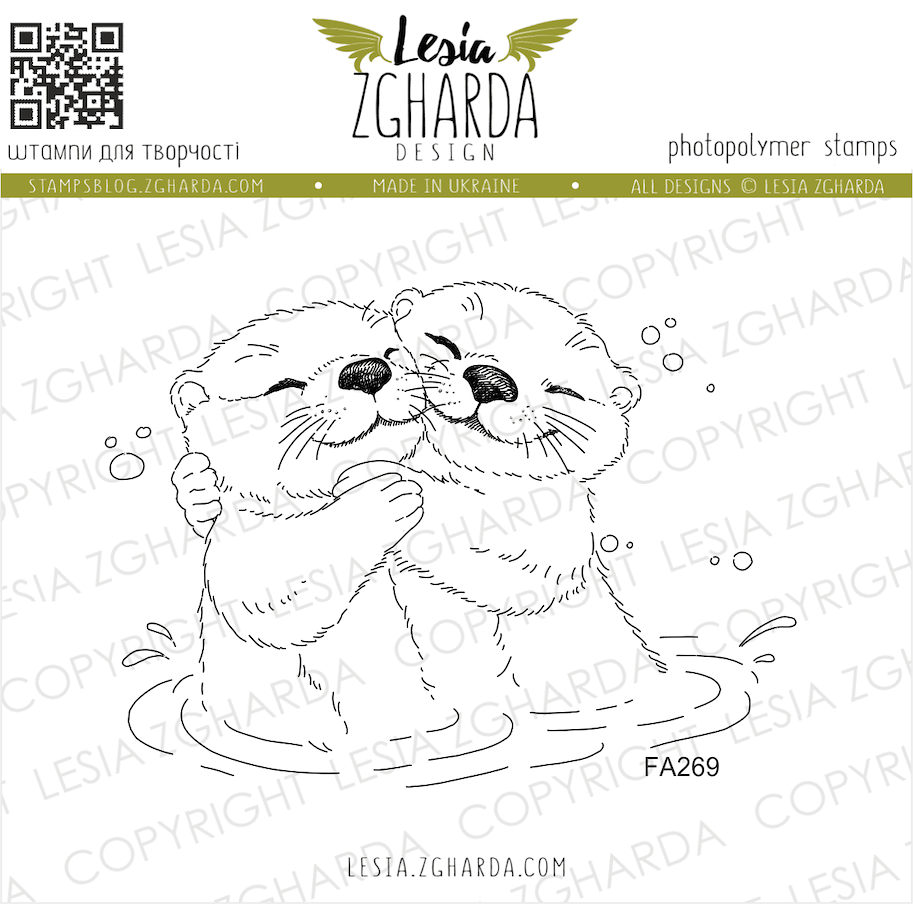 Lesia Zgharda Stamps "Otters in Love"