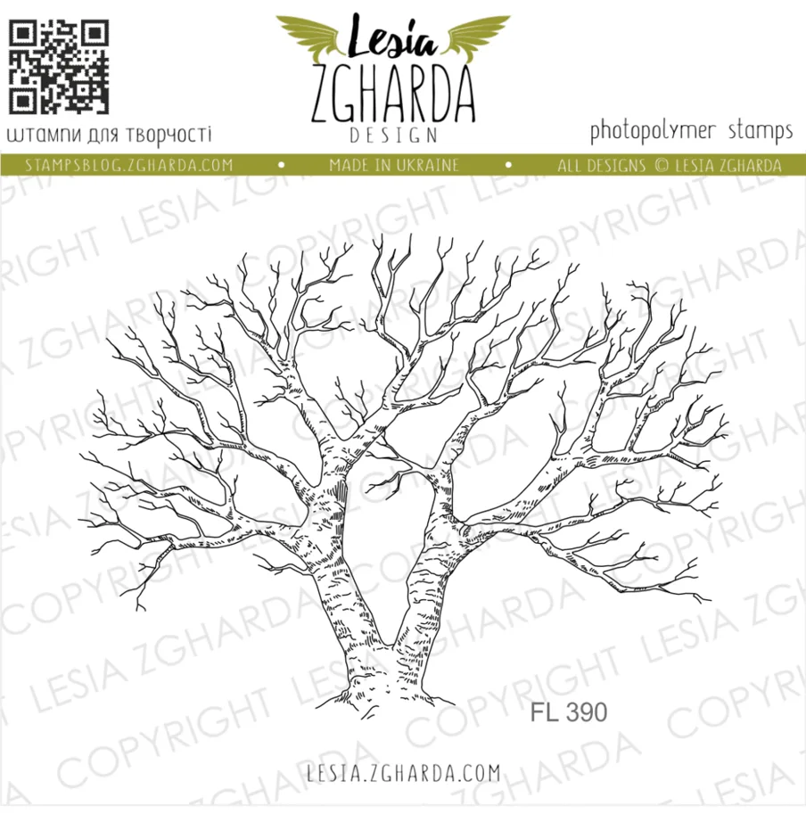 Lesia Zgharda Stamps "Leafless Tree"