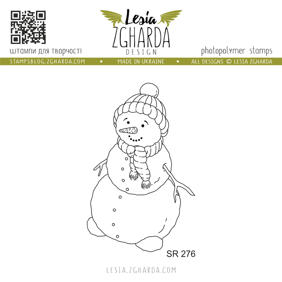 Lesia Zgharda Stamps "Сute Snowman"