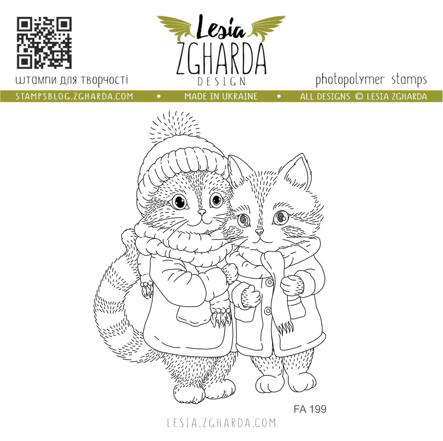 Lesia Zgharda Stamps "Cozy Winter Cats"