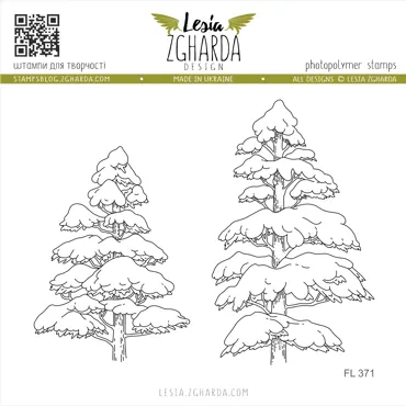 Lesia Zgharda Stamps Set "Winter Trees (Large)"