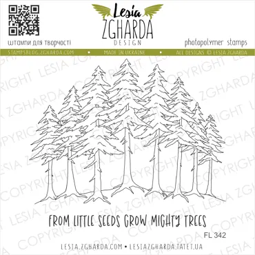 Lesia Zgharda Stamps Set "Forest trees with sentiment"