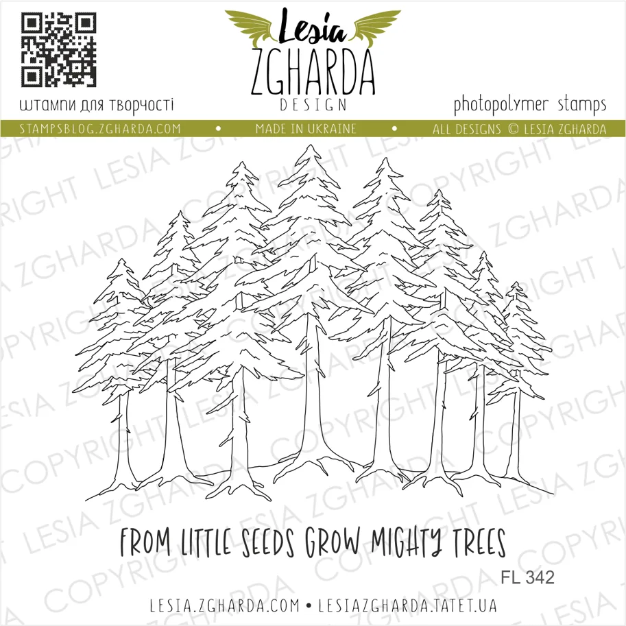 Lesia Zgharda Stamps Set "Forest trees with sentiment"