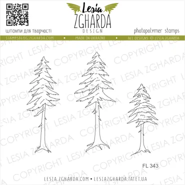 Lesia Zgharda Stamps Set "Forest trees"