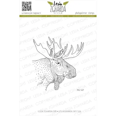 Lesia Zgharda Stamps "Moose"
