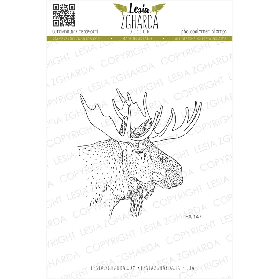 Lesia Zgharda Stamps "Moose"