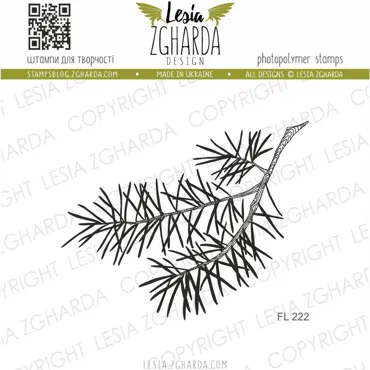 Lesia Zgharda Stamps "Branch of pine small"