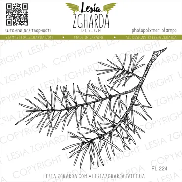 Lesia Zgharda Stamps "The Pine Branch Large"