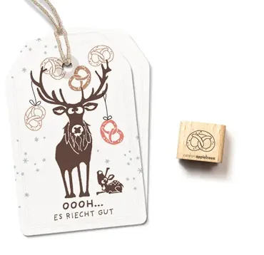 Cats on appletrees Ministempel Laugenbrezel 1 Outline