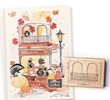 Cats on appletrees Stempel Haus 18 Etage Rundbogen