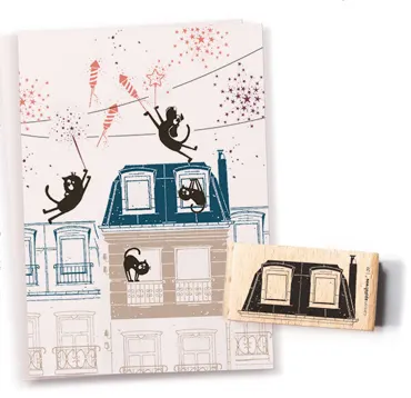 Cats on appletrees Stempel Haus 20 Dach