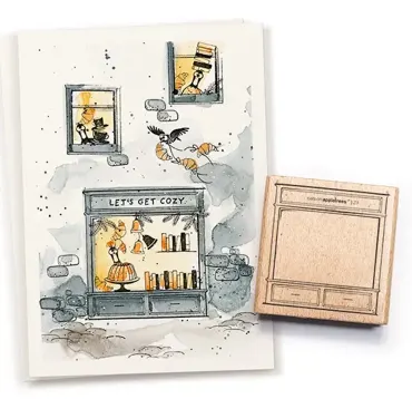 Cats on appletrees Stempel Haus 23 Schaufenster outline