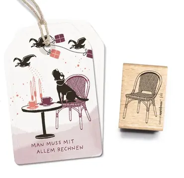 Cats on appletrees Stempel Korbstuhl 1