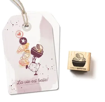 Cats on appletrees Stempel Schale mit Pains au Chocolat