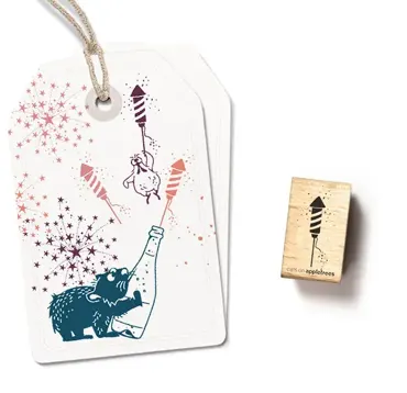 Cats on appletrees Stempel Silvesterrakete