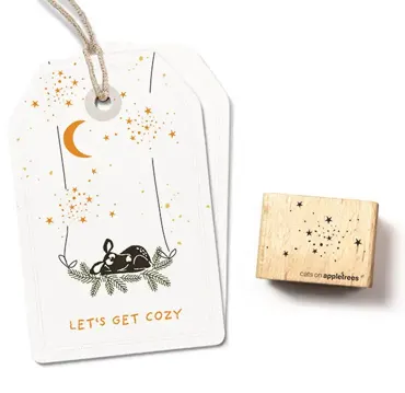 Cats on appletrees Stempel Sternenkonfetti