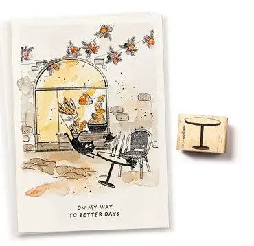 Cats on appletrees Stempel Tisch