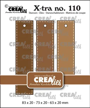 Crealies Crea-X-tra Stanzling Nr. 110, Gerade Etiketten mit Heftlinie