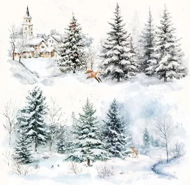 Lilly-Art Designpapier Winter Scene