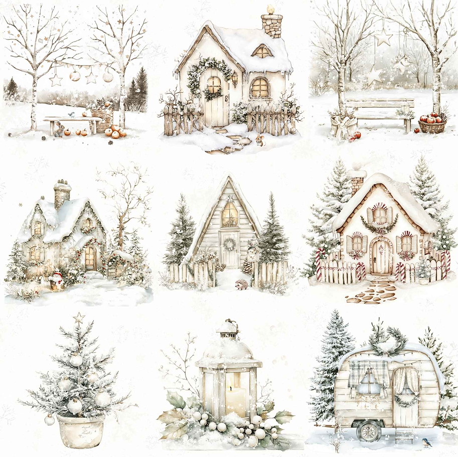 Lilly-Art Designpapier White Christmas