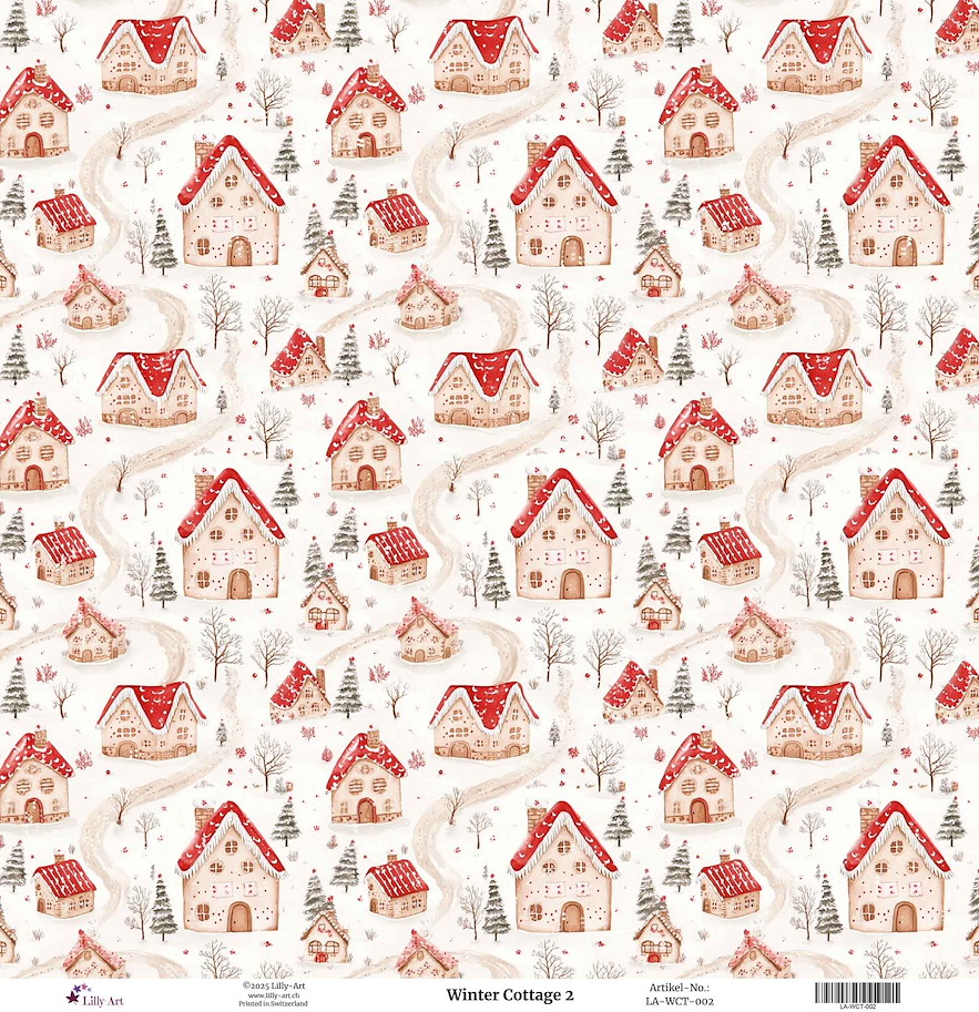 Lilly-Art Designpapier Winter Cottage 2