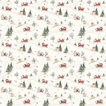Lilly-Art Designpapier Sledges and Fir Trees