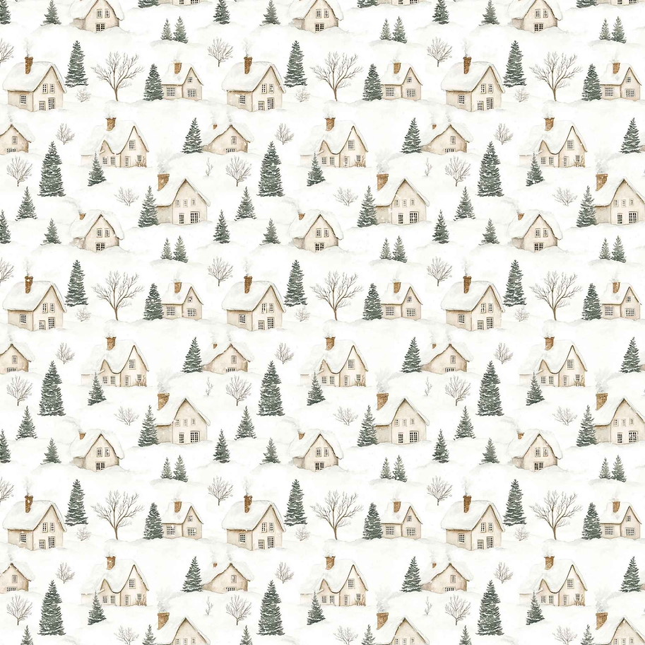 Lilly-Art Designpapier Cottages and Fir Trees