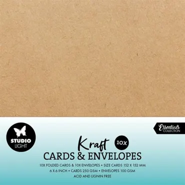Studio Light Cards & Envelopes 6x6" "Kraft"