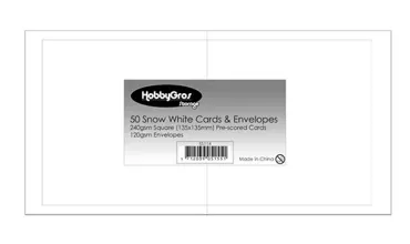 HobbyGros Storage - 50 Sets of 135x135mm Card/Envelopes "Snow White"
