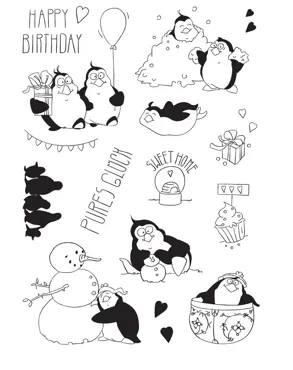Creative-Depot -Stempelset - Pinguine im Schnee