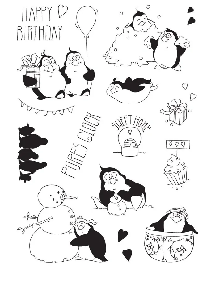 Creative-Depot -Stempelset - Pinguine im Schnee