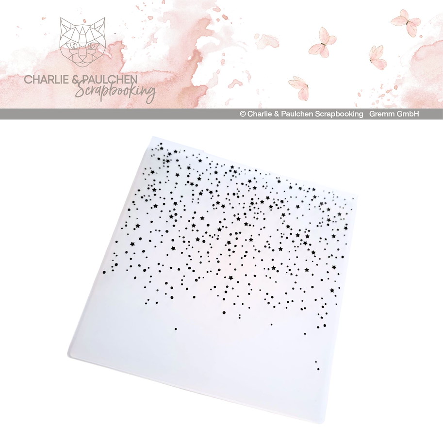 Charlie & Paulchen Prägefolder Schneefall quadratisch 