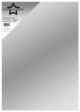 Paper Favourites Pearl Paper A4 , 10 Stück 240gr "Water Silver Grey"