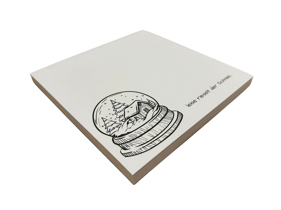 Kreativblock "leise rieselt der Schnee..."  Weiss 15x15