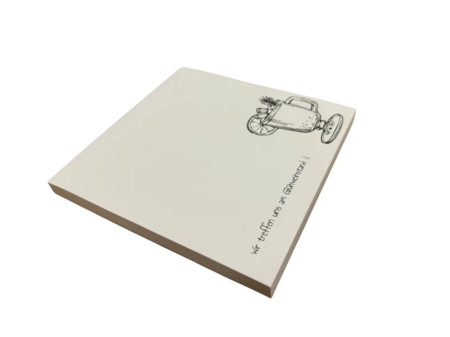 Kreativblock "Wir treffen uns am Glühweinstand :)"  Weiss 15x15  