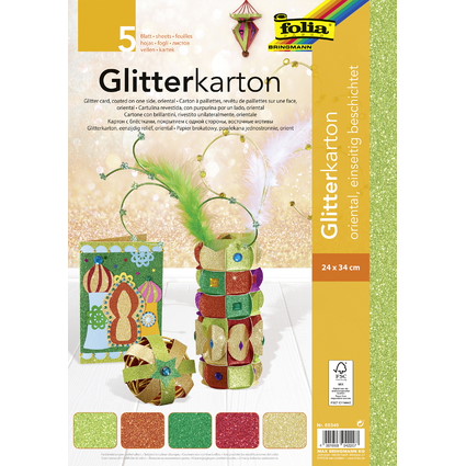 Glitterkarton oriental 