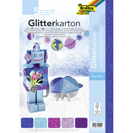 Glitterkarton Ice