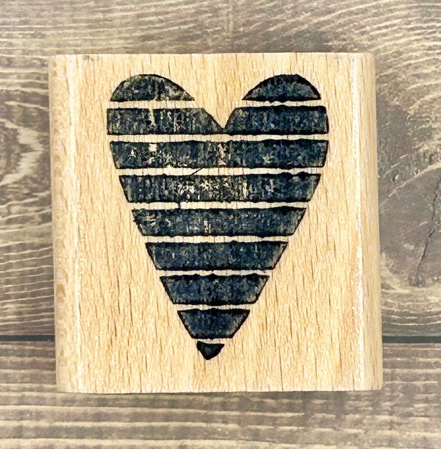 rain4flowers Stempel Herz gestreift