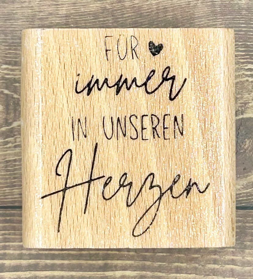 rain4flowers Stempel "für immer in unseren Herzen"