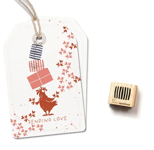 Cats on appletrees Ministempel Geschenk 17, Streifen