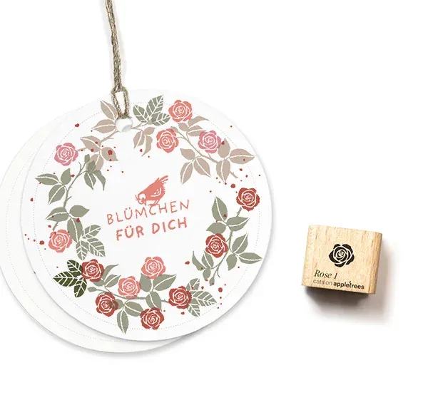 Cats on appletrees Ministempel Rose 1