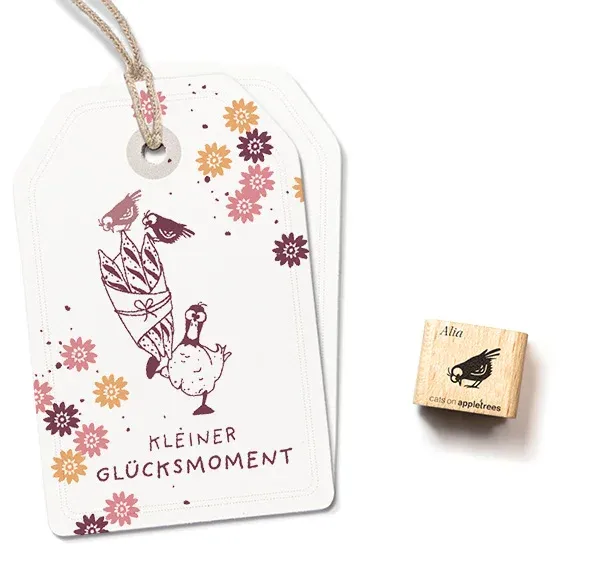 Cats on appletrees Ministempel Vogel Alia