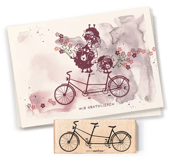 Cats on appletrees Stempel Fahrrad 4 Tandem