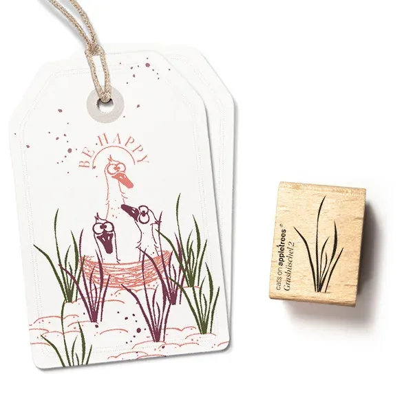 Cats on appletrees Stempel Grasbüschel 2